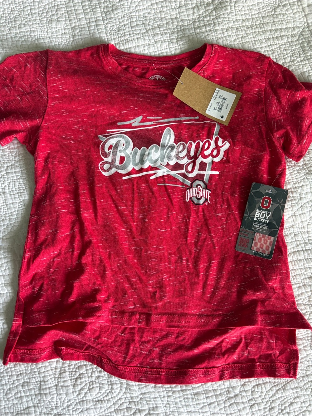 Buckeyes Girls' Red Graphic Tee Rivalry Threads 91 M 7/8